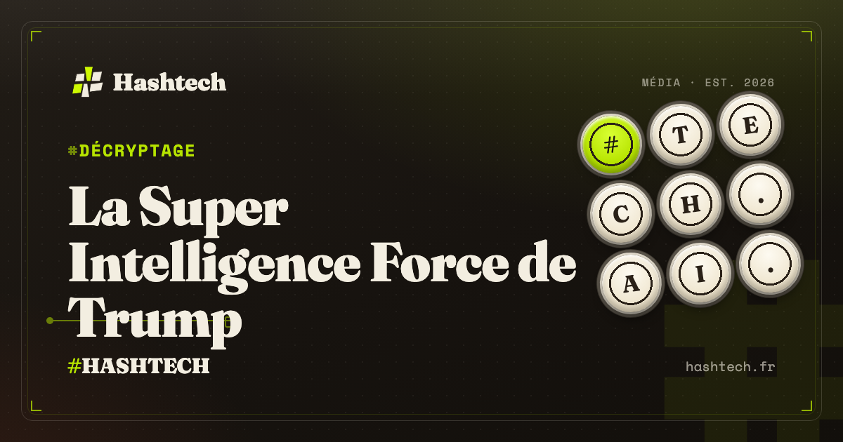 Illustration editoriale Hashtech : Jay Clayton directeur de la Super Intelligence Force americaine, Maison Blanche et intelligence artificielle